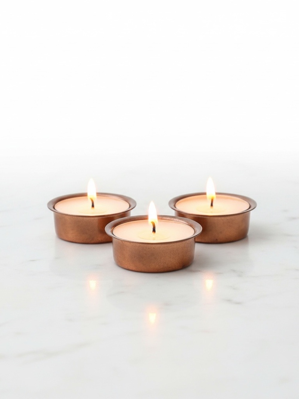 Copper Tealight Candle Holders - Set of 3